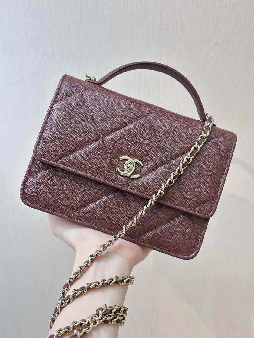 Sac Chanel Coco Handle - Cuir Caviar Bordeaux