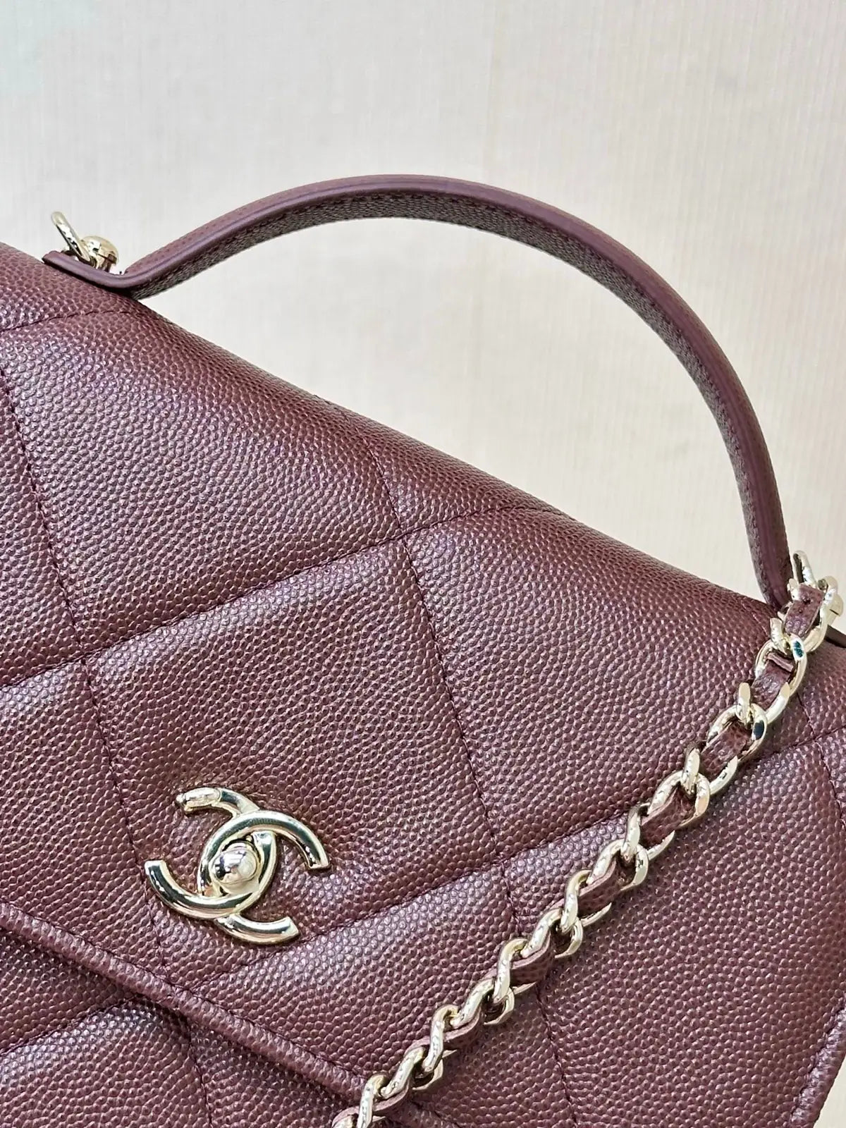 Sac Chanel Coco Handle - Cuir Caviar Bordeaux