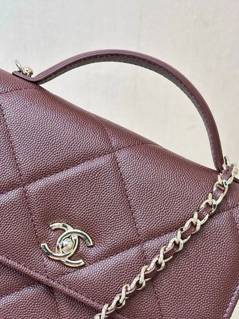 Sac Chanel Coco Handle - Cuir Caviar Bordeaux