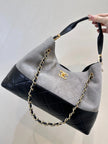 Sac Chanel Tote Bicolore Gris & Noir - Cuir Matelassé