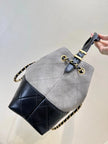 Sac Chanel Tote Bicolore Gris & Noir - Cuir Matelassé