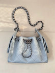 Sac Chanel 25C Bucket Bag - Cuir Matelassé Bleu Ciel