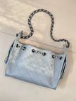 Sac Chanel 25C Bucket Bag - Cuir Matelassé Bleu Ciel