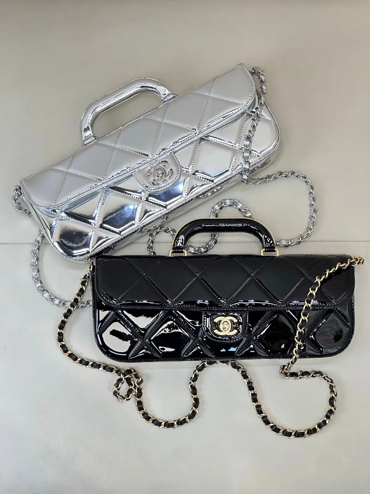 Sac Chanel 25K – Rabat Verni Métallisé