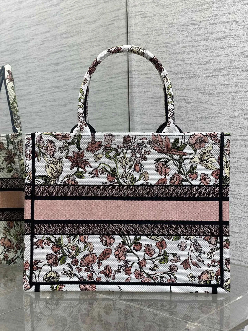 Sac Dior Book Tote – Toile Brodée Florale
