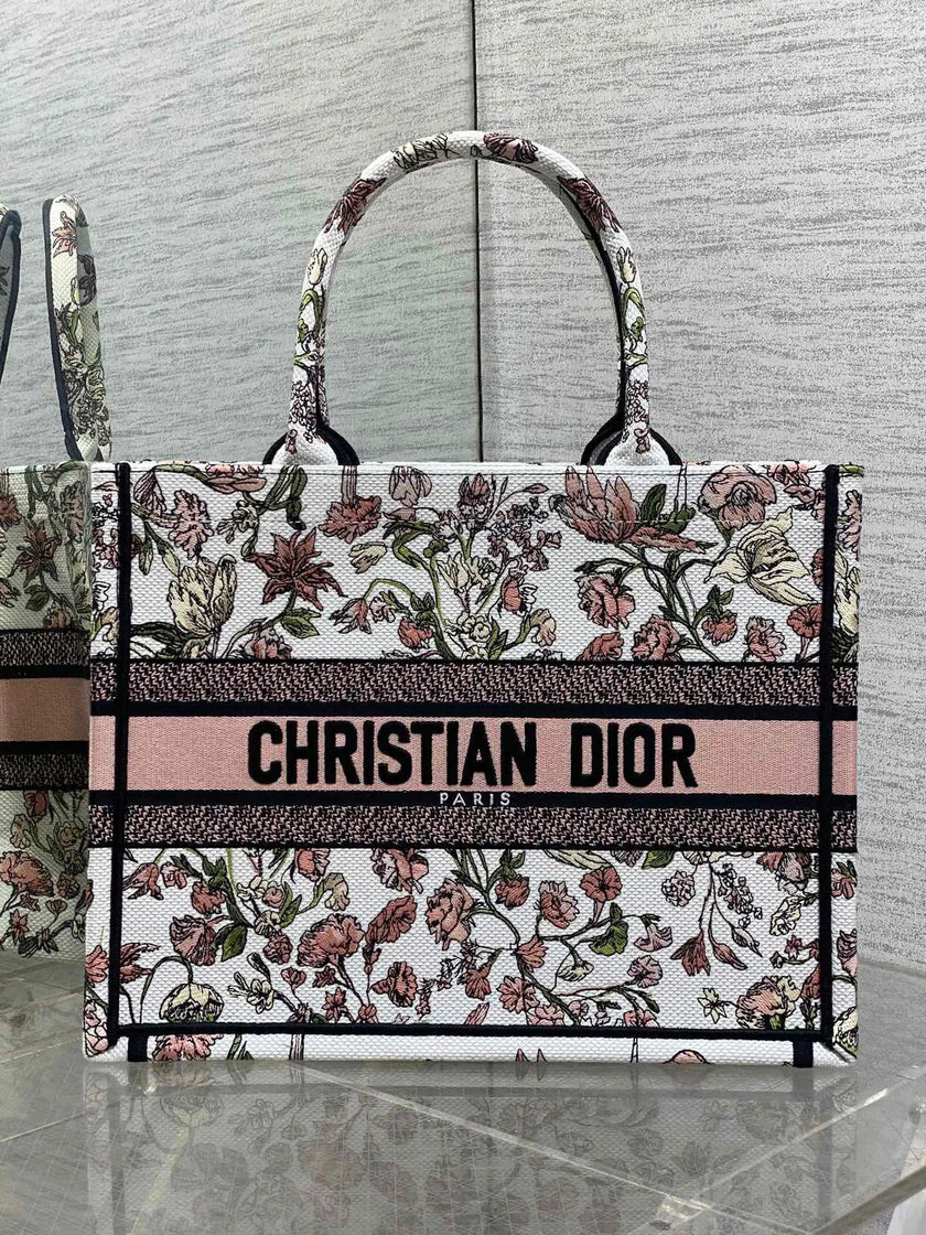 Sac Dior Book Tote – Toile Brodée Florale