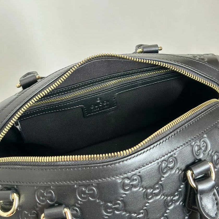 Sac Gucci Boston – Cuir Guccissima Noir