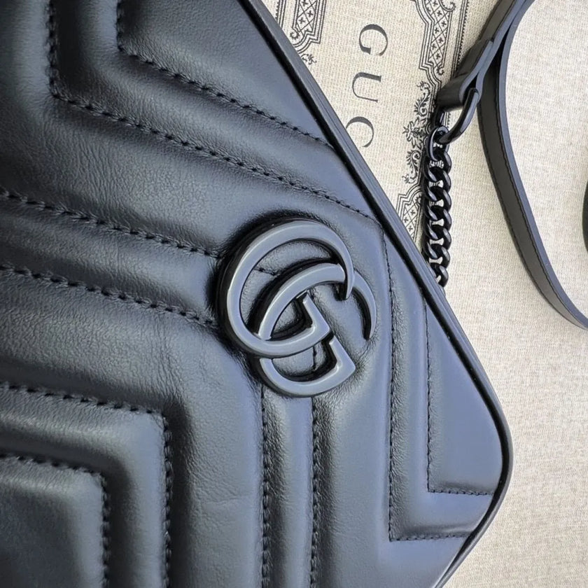 Sac Gucci GG Marmont Camera Bag – Cuir Matelassé Noir