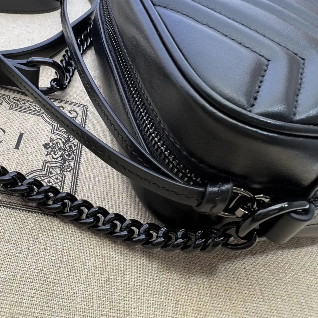 Sac Gucci GG Marmont Camera Bag – Cuir Matelassé Noir