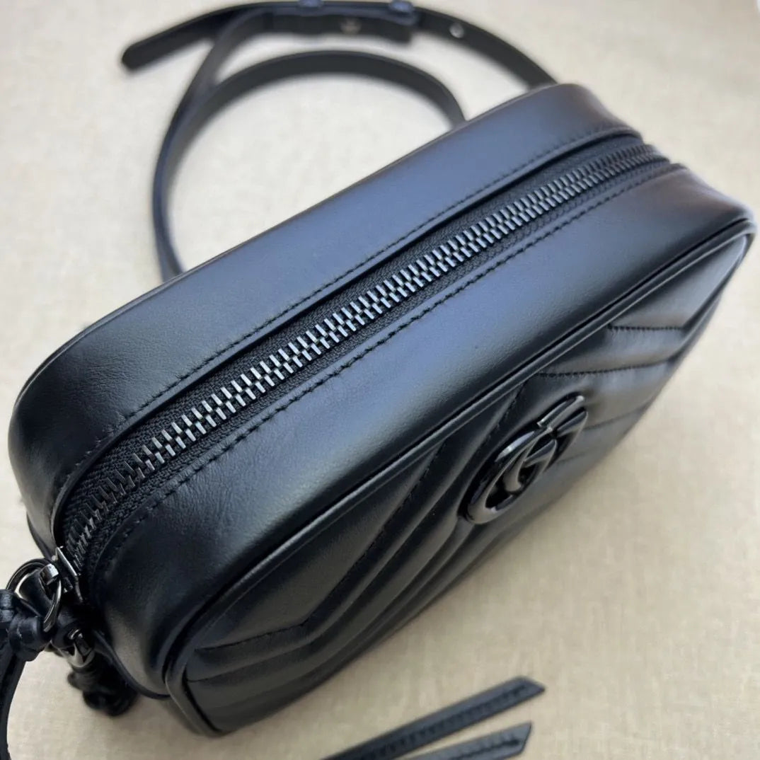 Sac Gucci GG Marmont Camera Bag – Cuir Matelassé Noir