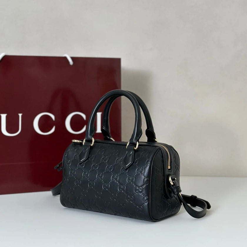 Sac Gucci Boston Mini – Cuir Guccissima Noir