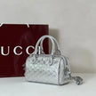 Sac Gucci Boston – Cuir Guccissima Argenté