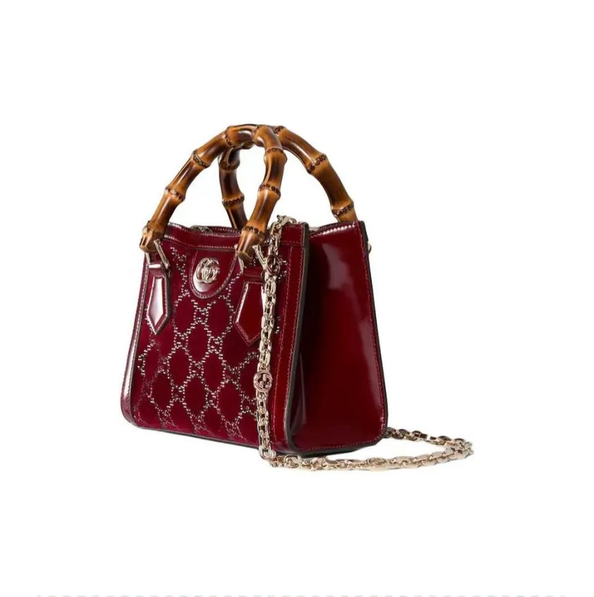 Sac Gucci Diana – Cuir Verni GG Bordeaux