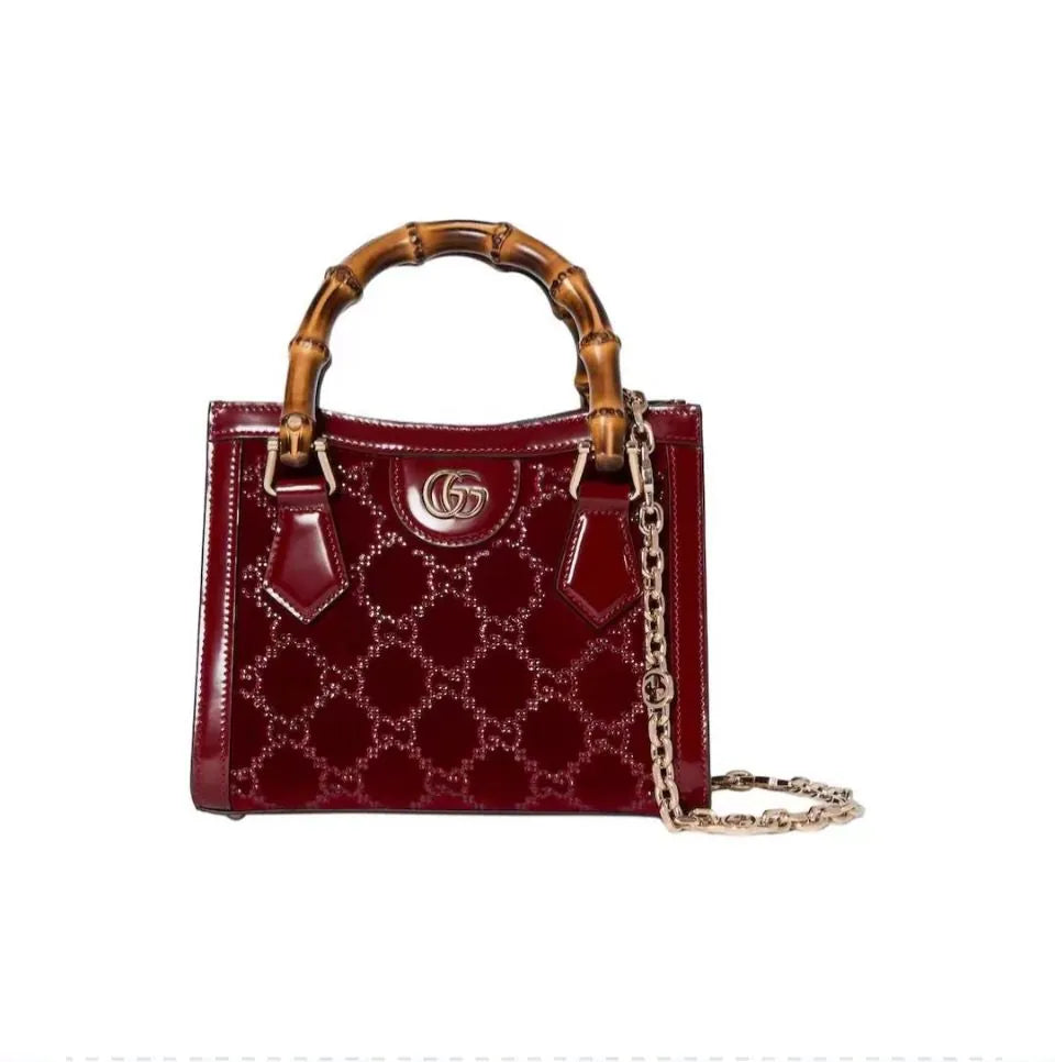 Sac Gucci Diana – Cuir Verni GG Bordeaux